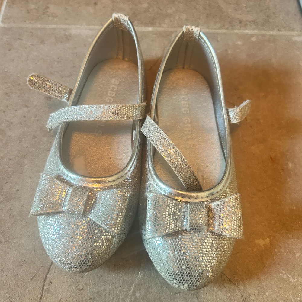 BCBGirls Silver Glitter Kids Dress Shoes